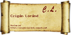 Czigán Loránd névjegykártya